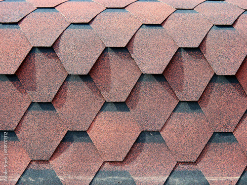 Tile texture. Red flexible tiles