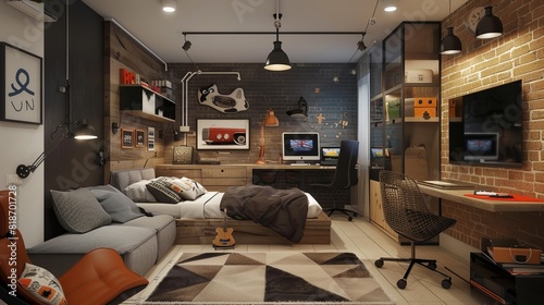  Finally, it's important for a teenager's room to serve as a private sanctuary where they can express themselves, unwind, and recharge away from the pressures of the outside world  photo