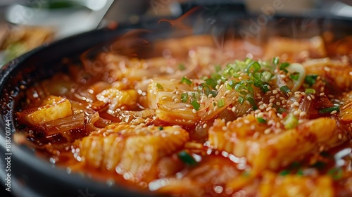 Savory Kimchi Jjigae Dish for Food Poster Generative AI photo