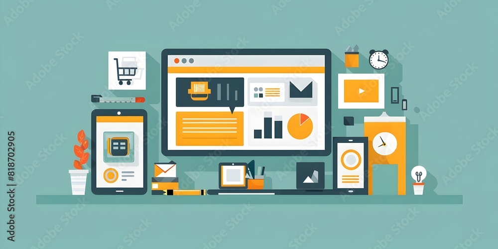 Seamless Digital Workspace with Streamlined Interface and Data Visualization Elements Seamless Digital Workspace with Streamlined Interface and Data Visualization Elements