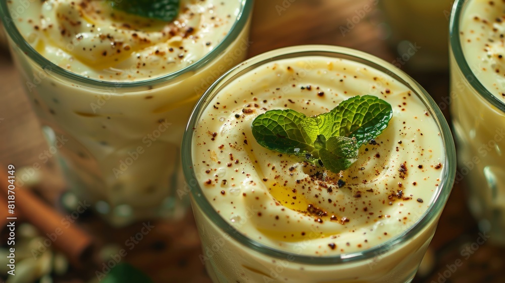 Delicious Lassi Close-up for Food Poster Generative AI Delicious Lassi Close-up for Food Poster Generative AI