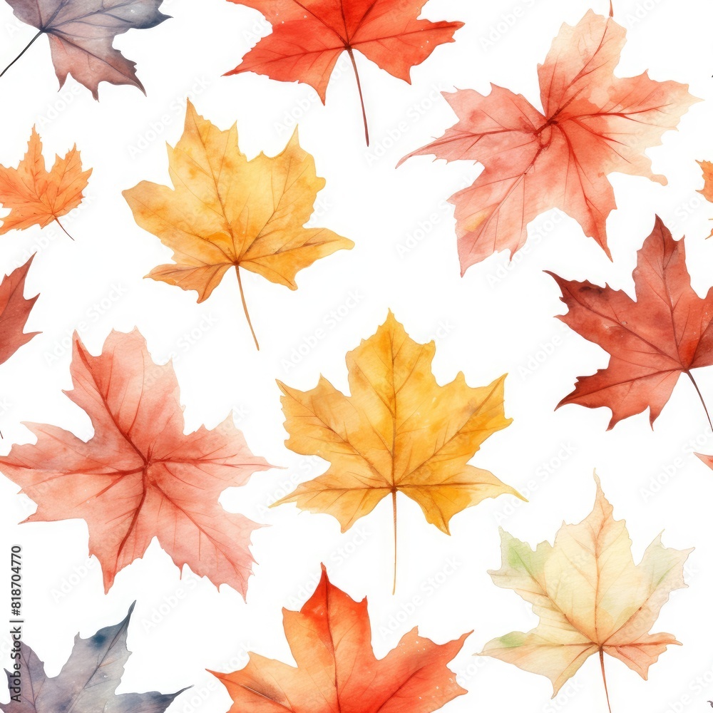 Watercolor autumn leaves pattern Watercolor autumn leaves pattern