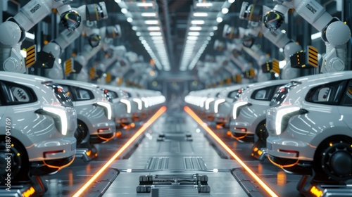 Wallpaper Mural 3d rendering robot assembly line in car factory Torontodigital.ca