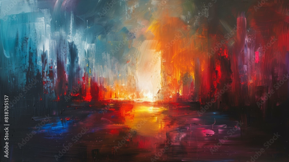 Vivid, dynamic painting bursting with intense colors, Ai Generated Vivid, dynamic painting bursting with intense colors, Ai Generated