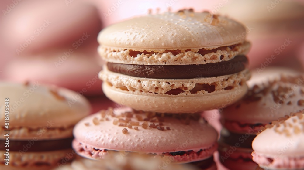 Delicious Macarons Up Close for Foodie Posters Generative AI
