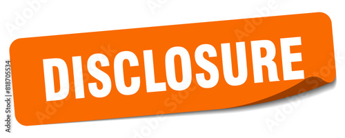 disclosure sticker. disclosure label