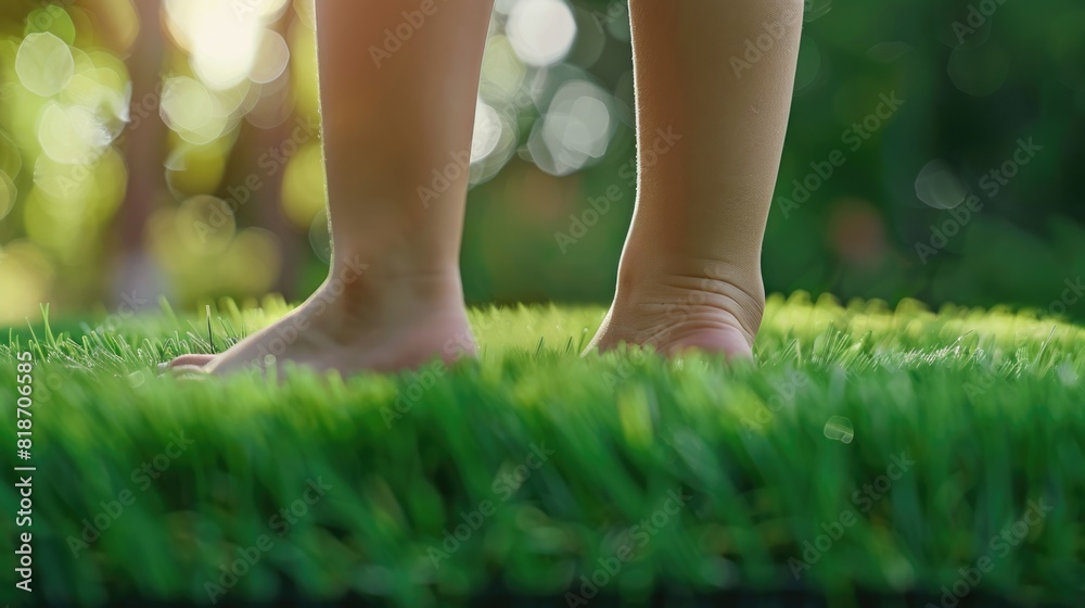 Child standing on lush green field Child standing on lush green field