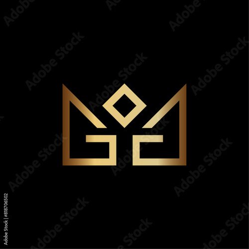 Minimalist Initials GG Crown Logo