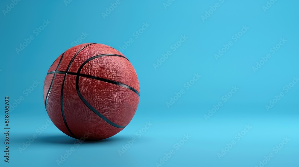 Red basketball on blue surface
