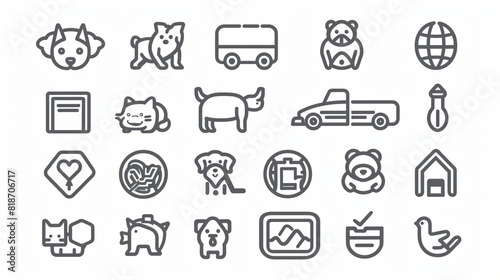 Simple Set of Service Pet Related Vector Line Icons. C