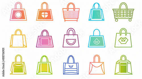 Simple Set of Shopping Bag Related Vector Line Icons.