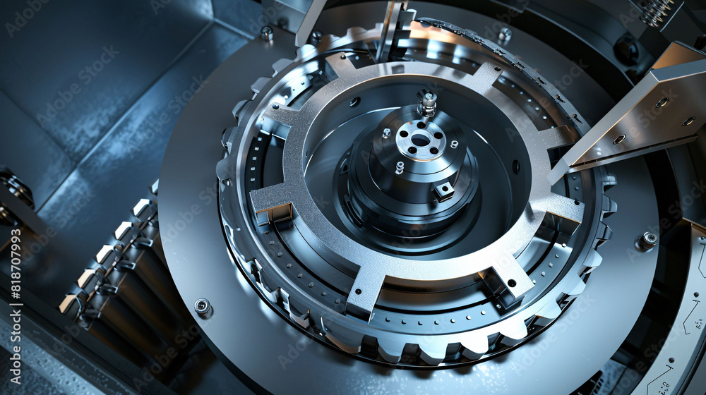 Industrial manufacturing machines running factory background, running machines concept illustration in factory