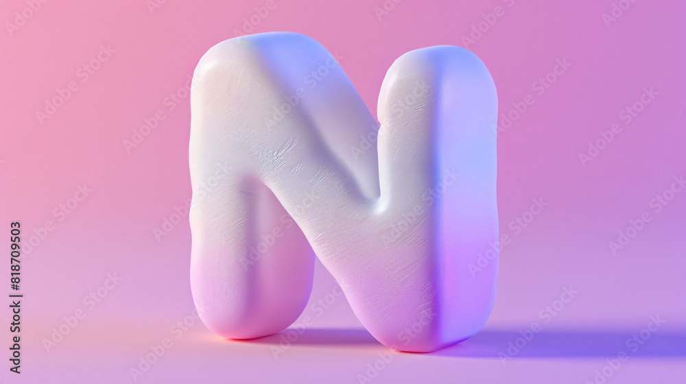 3D rendering letter N, 3d style decorated capital letter N 3D rendering letter N, 3d style decorated capital letter N