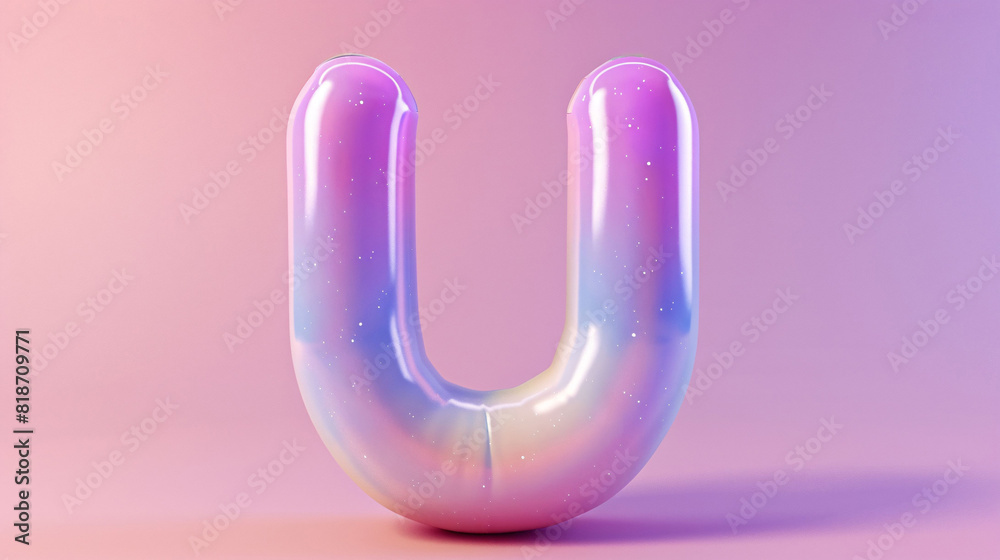 3D rendering letter U, 3d style decorated capital letter U 3D rendering letter U, 3d style decorated capital letter U