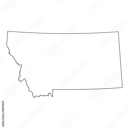 White solid outline of the state of Montana