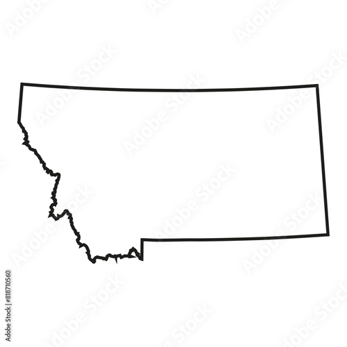 White solid outline of the state of Montana