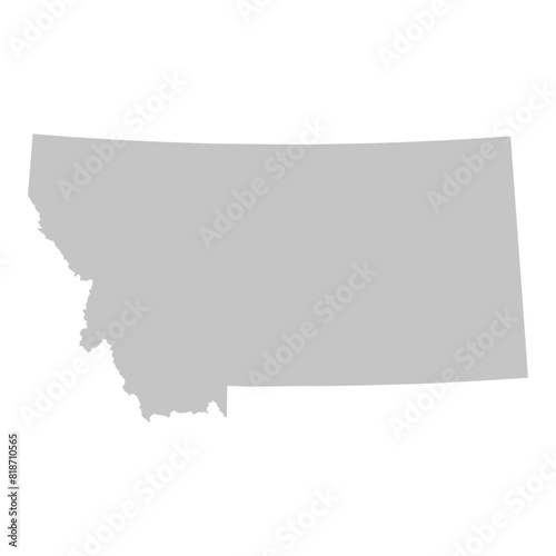 Gray solid map of the state of Montana