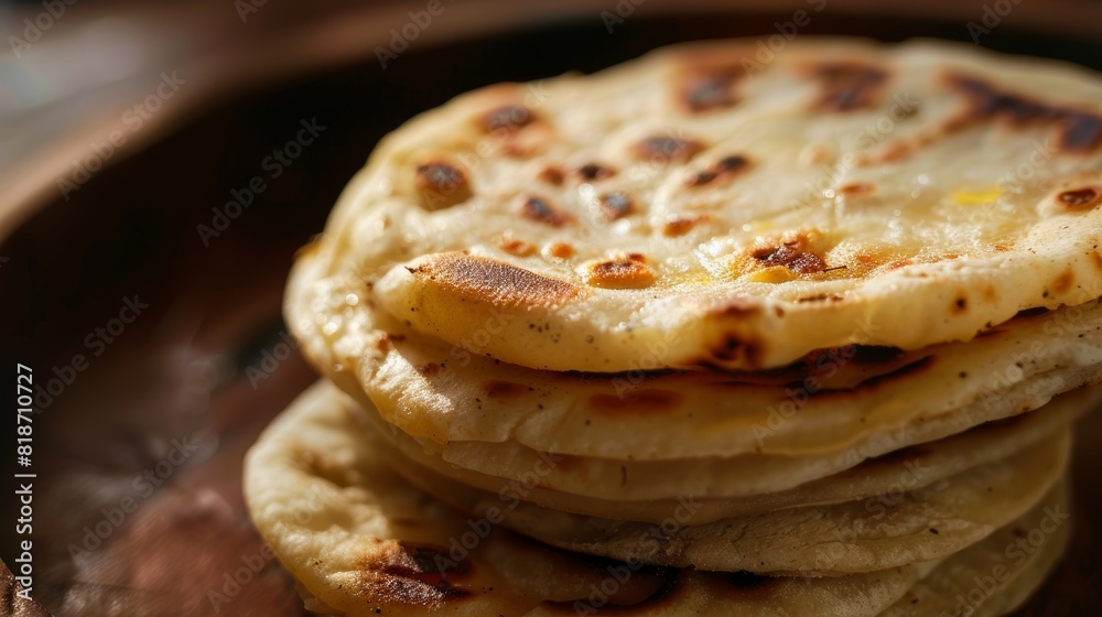 Vibrant Close-up of Traditional Pupusas for Food Poster Generative AI Vibrant Close-up of Traditional Pupusas for Food Poster Generative AI