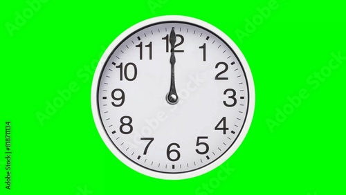 Green Clock Isolated On White Background
