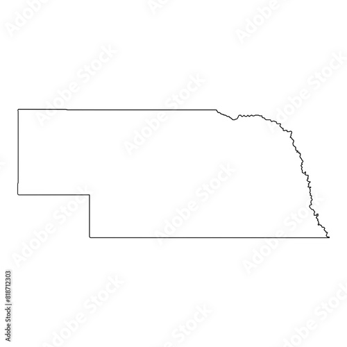 White solid outline of the state of Nebraska