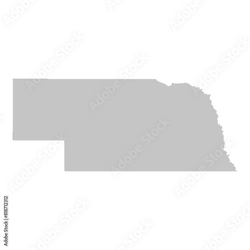 Gray solid map of the state of Nebraska