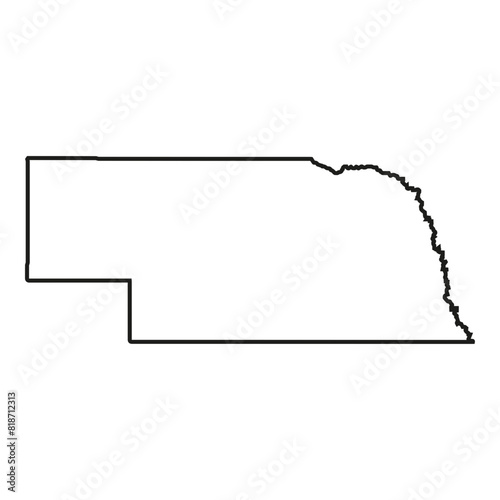 White solid outline of the state of Nebraska
