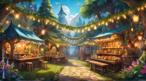 A Fairy Market  A Whimsical and Enchanting Realm