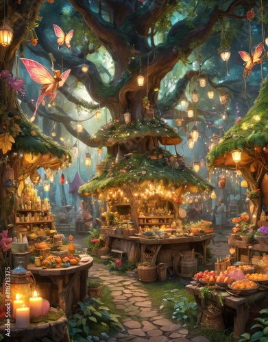 A Fairy Market  A Whimsical and Enchanting Realm