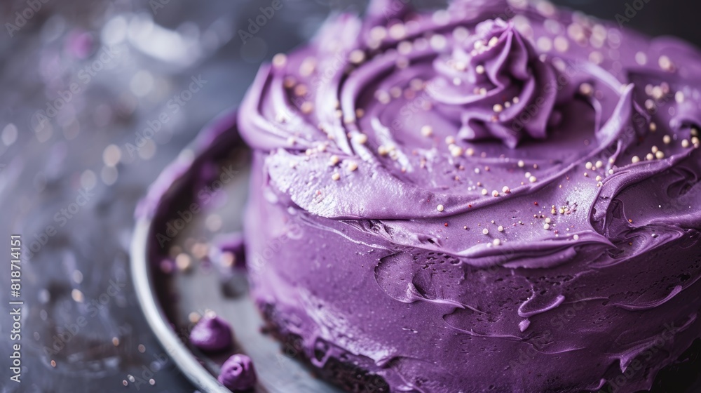 Delicious Ube Cake for Foodie Posters Generative AI Delicious Ube Cake for Foodie Posters Generative AI