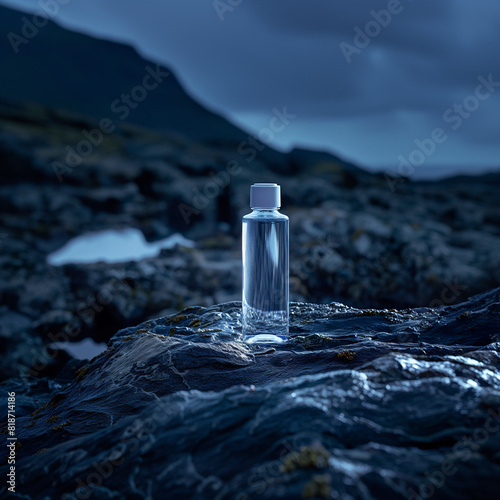 bottle on rocks
