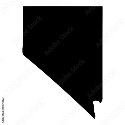 Black solid map of the state of Nevada