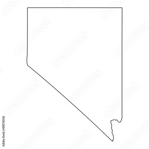 White solid outline of the state of Nevada