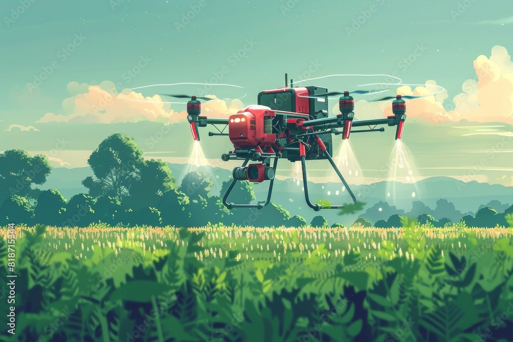Smart crop farming with unmanned drones for sustainable agriculture, viticulture evaluation, aerial precision vine spraying, health monitoring, and agritech vineyard management.