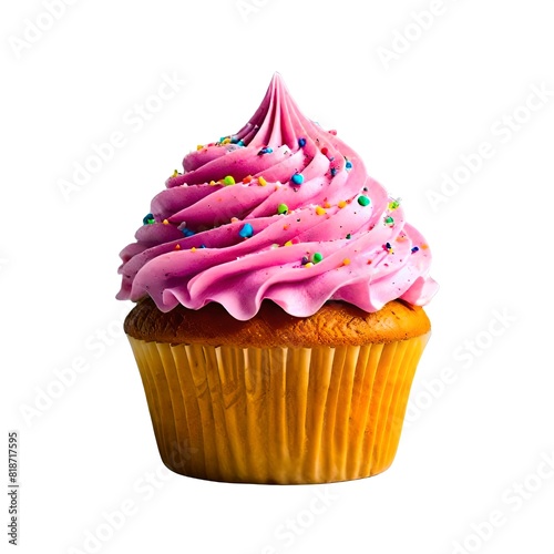 Cupcake isolated on Whtite background. generative Ai photo