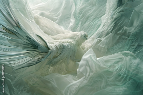 Wallpaper Mural Abstract of A Bird Dress evoking a sense of coldness and waver imagery Torontodigital.ca