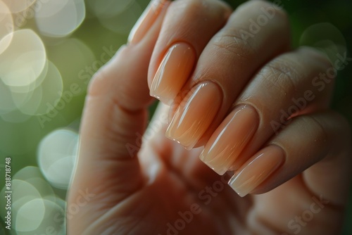 Manicure, nail polish close-up, nail and hand beauty procedure.. Beautiful simple AI generated image in 4K, unique.