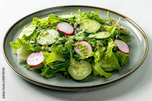 Refreshing Baby Greens Salad with Radishes and Cucumbers