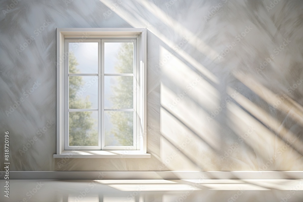 Realistic and minimalist blurred natural light windows, shadow overlay ...