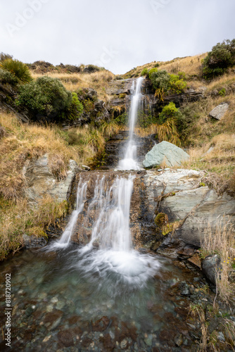 Waterfall in New Zealand near Queenstown and Wanaka 
