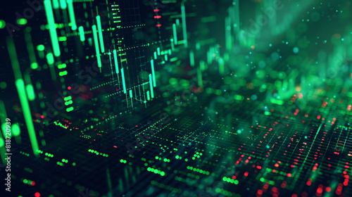 Rising stock securities market, up and down chart of financial investments with growth line, digital stock market trading concept illustration