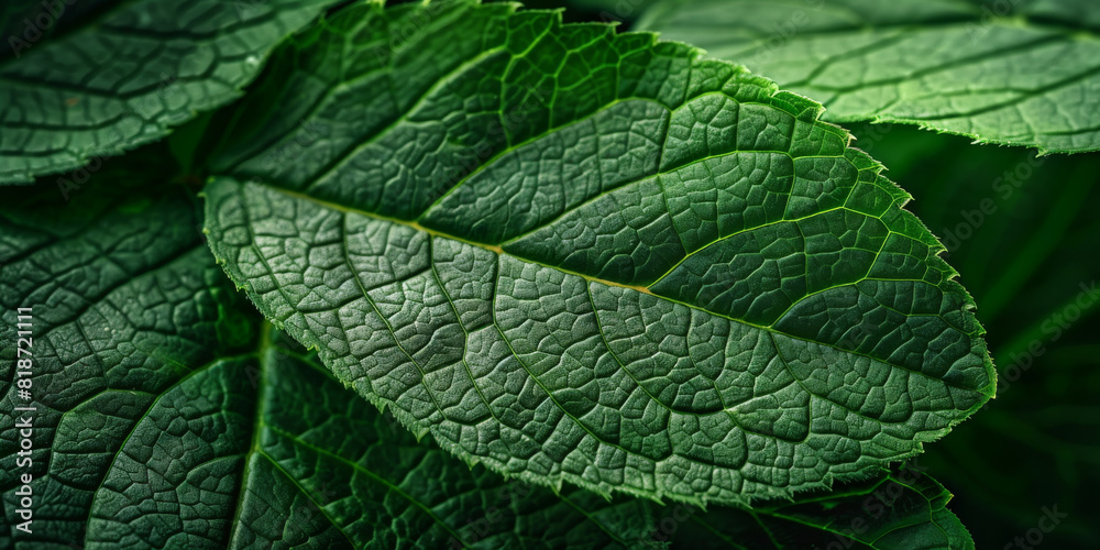 Close up of Green Textured Leaf in Natural Light Close up of Green Textured Leaf in Natural Light