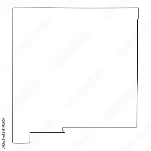 White solid outline of the state of New Mexico