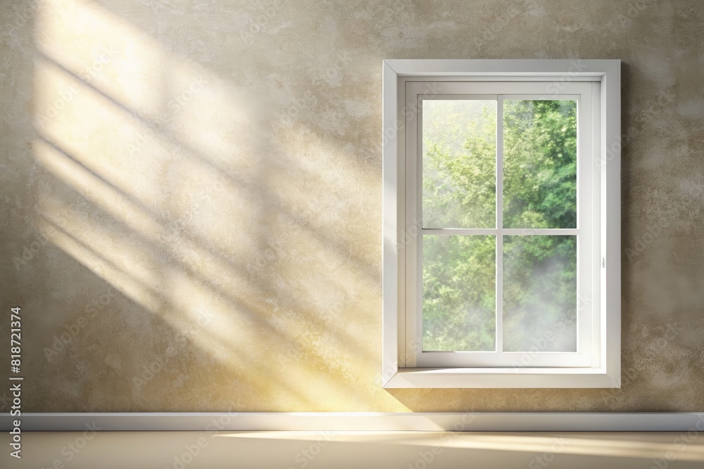 Realistic and minimalist blurred natural light windows, shadow overlay ...