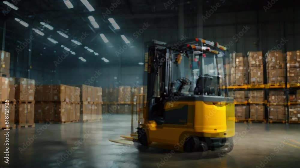 Explore the art of forklift mastery as it expertly manages cargo in a warehouse setting, portrayed in this AI-generated video. Explore the art of forklift mastery as it expertly manages cargo in a warehouse setting, portrayed in this AI-generated video.