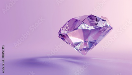 Diamond on pink background. Created with Ai