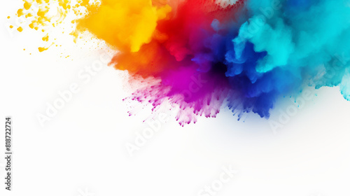 A colorful explosion of smoke and fire. The colors are bright and vibrant  creating a sense of energy and excitement. The smoke and fire seem to be dancing and swirling in the air  creating a dynamic