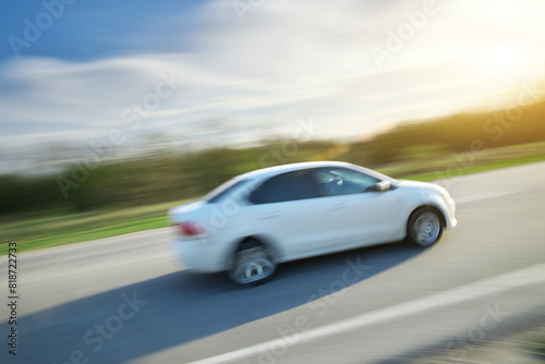 Car driving on freeway