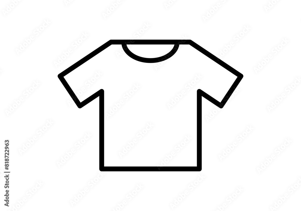 Icono negro de camisa de manga corta en fondo blanco. Icono negro de camisa de manga corta en fondo blanco.