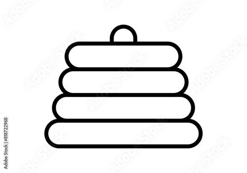 Icono negro de juguete de rosquillas en fondo blanco.