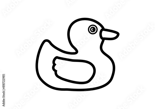 Icono negro de patito de goma en fondo blanco.